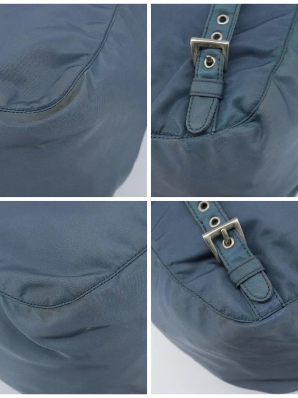 PRADA Backpack Nylon Baby Blue Silver Auth ti3674 - Picture 16 of 16
